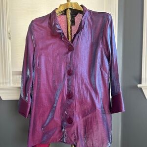 ali miles iridescent purple top